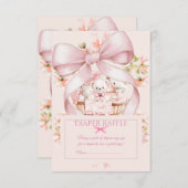 Sweet Teddy Bear Nursery Floral Insert エンクロージャーカード (正面/裏面)