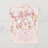 Sweet Teddy Bear Nursery Floral Insert エンクロージャーカード (正面/裏面)