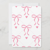 Sweet Teddy Bear & Pink Bow Baby Girl Shower  招待状 (裏面)