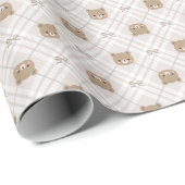 Sweet Teddy Bear Plaid Wrapping Paper Roll ラッピングペーパー (ロールコーナー)