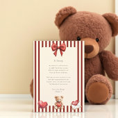 Sweet Teddy Bear Valentine Love Letter Poem card  招待状