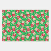 Sweet Teddy Bears 3調整クリスマス ラッピングペーパーシート (正面3)