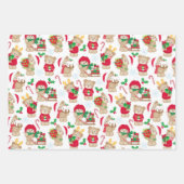 Sweet Teddy Bears 3調整クリスマス ラッピングペーパーシート (正面)