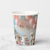 Sweet Teddy Bears Balloons Birthday or Baby Shower 紙コップ (裏面)