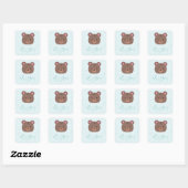 Sweet Teddy It's A Boy Baby Shower Sticker スクエアシール (シート)