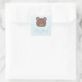 Sweet Teddy It's A Boy Baby Shower Sticker スクエアシール (バッグ)