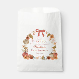 Sweet Thank You 秋のカボチャの花輪 1歳 フェイバーバッグ