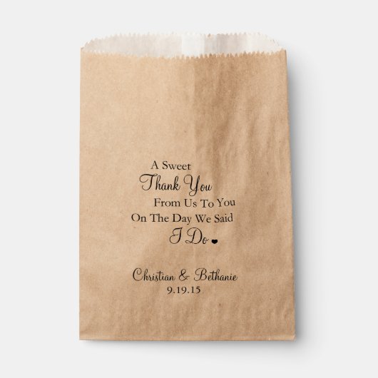 Sweet Thank You Black and Tan 結婚's フェイバーバッグ (正面)