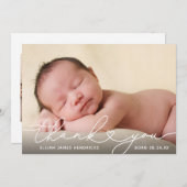 Sweet Thank You Photo Birth Announcement 招待状 (正面/裏面)