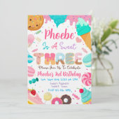 Sweet Third Second Birthday Party Invitation 招待状 (スタンド正面)
