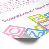 Sweet Time Capsule Blocks First Birthday Keepsake  ポスター (角)