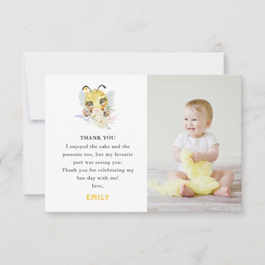 Sweet to Beeの誕生日写真 サンキューカード (正面)