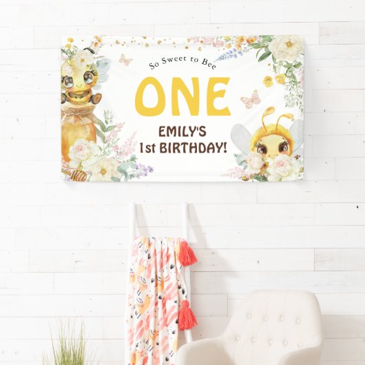 Sweet to Bee ONEの1歳の誕生日 横断幕 (インサイチュ)