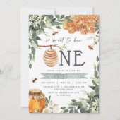 Sweet to Bee One |最初の誕生日パーティー 招待状 (正面)