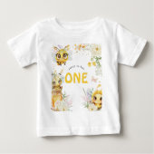 Sweet to Bee ONE' 1歳の誕生日 ベビーTシャツ (正面)