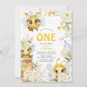 Sweet to Bee ONE' 1歳の誕生日 招待状 (正面)