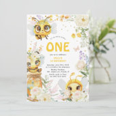 Sweet to Bee ONE' 1歳の誕生日 招待状 (スタンド正面)