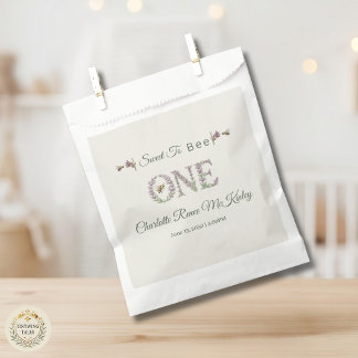 Sweet To Bee One 1st バースデーラベンダー水彩 フェイバーバッグ