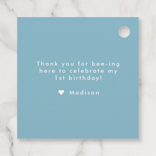 Sweet to Bee One 1st Bee Dayバースデーパーティー フェイバータグ (裏面)