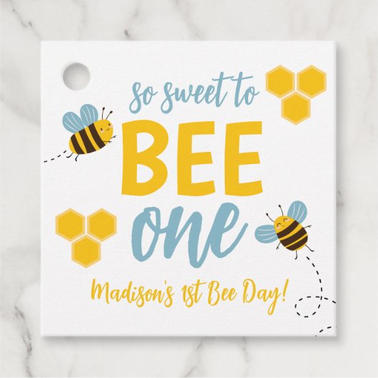 Sweet to Bee One 1st Bee Dayバースデーパーティー フェイバータグ (正面)