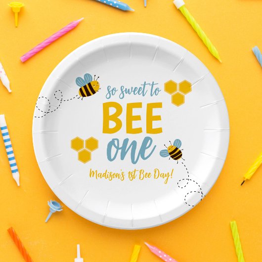 Sweet to Bee One 1st Bee Dayバースデーパーティー ペーパープレート
