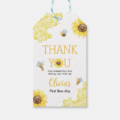 Sweet To Bee One First Bee Dayバースデーパーティー ギフトタグ (正面)