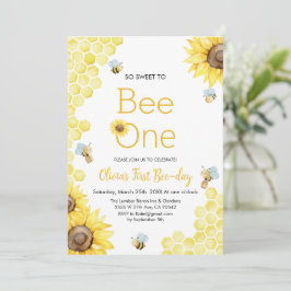 Sweet To Bee One First Bee Dayバースデーパーティー 招待状