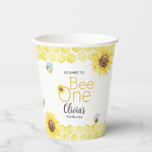Sweet To Bee One First Bee Dayバースデーパーティー 紙コップ (正面)