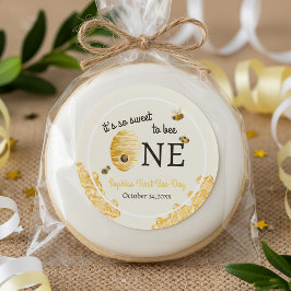 Sweet To Bee One First Birthday Bees Honeycomb ラウンドシール