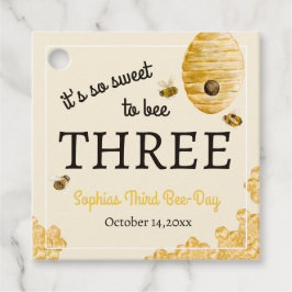 Sweet To Bee Three Third Birthday Bees Honeycomb フェイバータグ