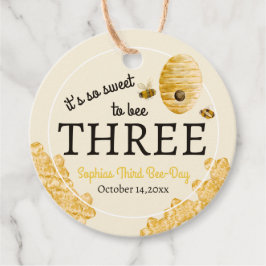 Sweet To Bee Three Third Birthday Bees Honeycomb フェイバータグ
