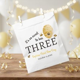 Sweet To Bee Three Third Birthday Bees Honeycomb フェイバーバッグ