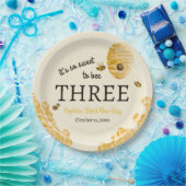 Sweet To Bee Three Third Birthday Bees Honeycomb ペーパープレート (パーティー)