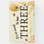 Sweet To Bee Three Third Birthday Bees Honeycomb 横断幕 (縦)