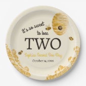 Sweet To Bee Two 2歳の誕生日 はちみつ ハチ ペーパープレート (正面)