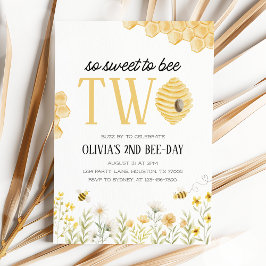 Sweet to Bee Two Bee 2nd Birthday Invitation 招待状