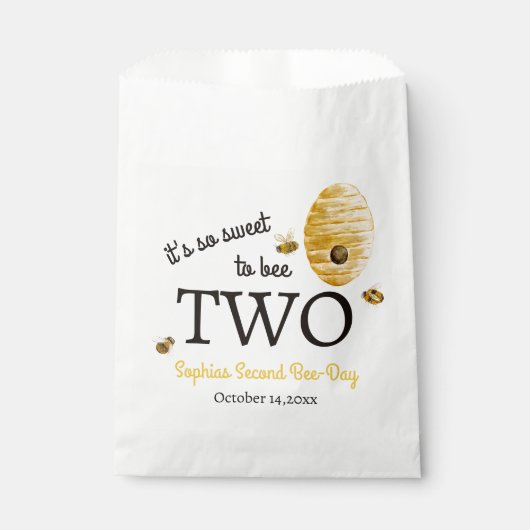 Sweet To Bee Two Second Birthday Bees Honeycomb フェイバーバッグ (正面)