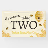 Sweet To Bee Two Second Birthday Bees Honeycomb 横断幕 (横)