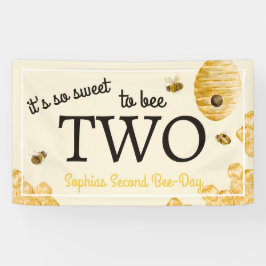 Sweet To Bee Two Second Birthday Bees Honeycomb 横断幕