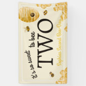 Sweet To Bee Two Second Birthday Bees Honeycomb 横断幕 (縦)