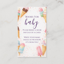 Sweet Treat Ice Cream Pastel Books for Baby Shower エンクロージャーカード