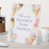 Sweet Treat Ice Cream Sprinkle Baby Shower Table 台座サイン (インサイチュ)