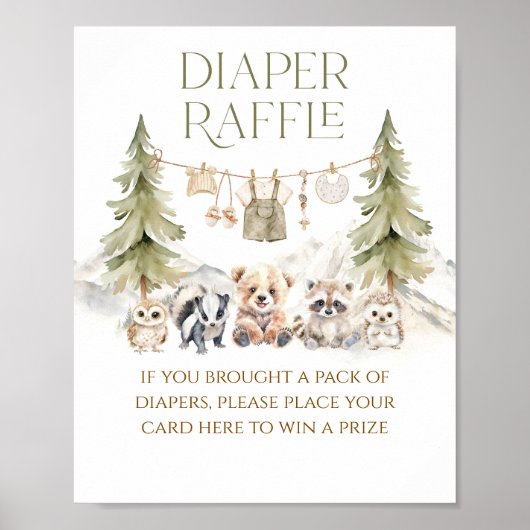 Sweet Treat Woodland Adventure Boy Baby Shower ポスター (正面)