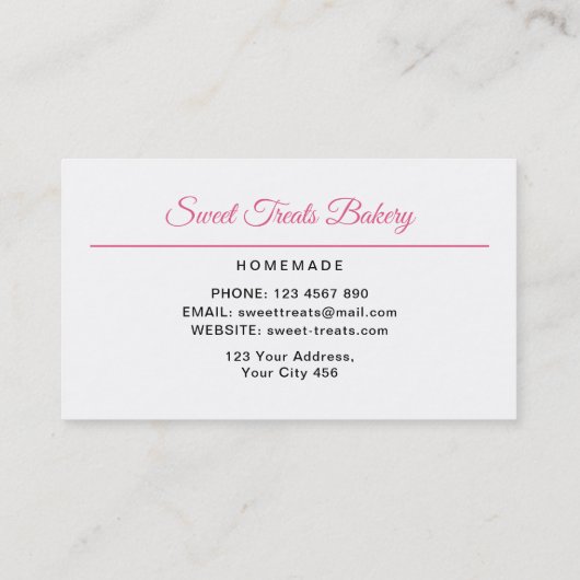 Sweet Treats Bakery Chef Kitten 名刺 (裏面)
