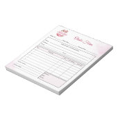 Sweet Treats Bakery Order Form Receipt Invoice ノートパッド (回転)