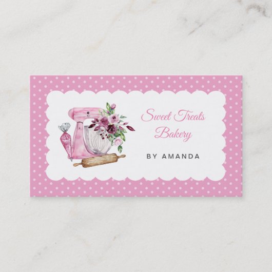 Sweet Treats Bakery Pink 名刺 (正面)
