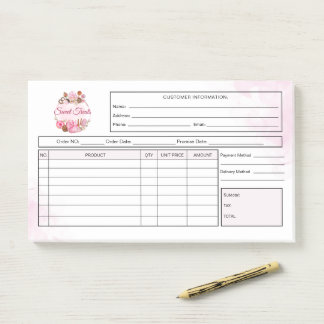 Sweet Treats Bakery Receipt Invoice ポストイット