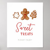 Sweet Treats Christmas Party Sign ポスター (正面)
