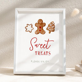 Sweet Treats Christmas Party Sign ポスター
