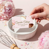 Sweet Treats Cupcakes & Cakes Elegant Floral  名刺